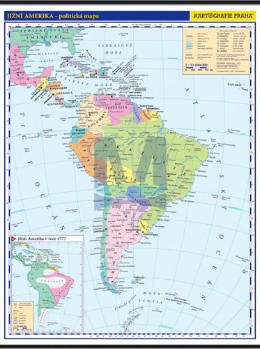 Jižní Amerika – nástěnná politická mapa