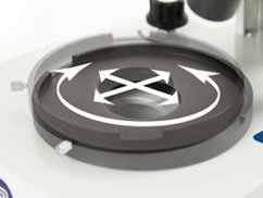 Stereoskopický mikroskop EduBlue EVO – pohyblivý stolek