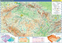 Česko – školní nástěnná fyzická mapa
