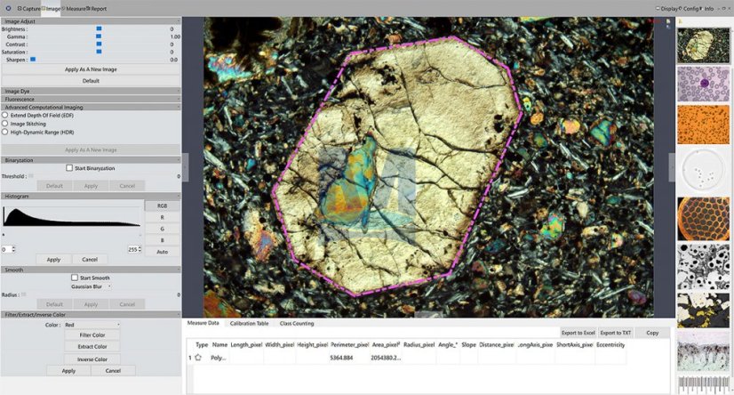 Image Focus Plus – ukázka pracovní plochy