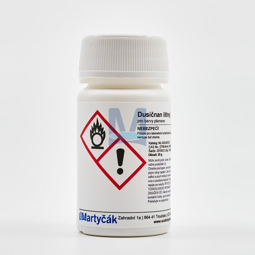 Barvy plamene - dusičnan lithný