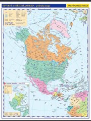 Severní a Střední Amerika – nástěnná politická mapa