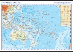 Austrálie, Oceánie - obecně zeměpisná mapa