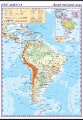 Jižní Amerika - obecně zeměpisná mapa