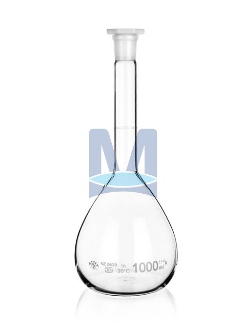 Baňka odměrná, plastová zátka Baňka odměrná, plastová zátka