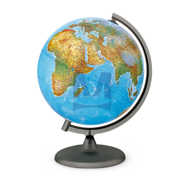 Globus Sirius fyzická mapa