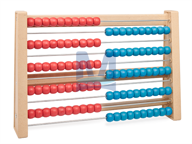 Počítadlo 1–100, RE-Wood® červená/modrá