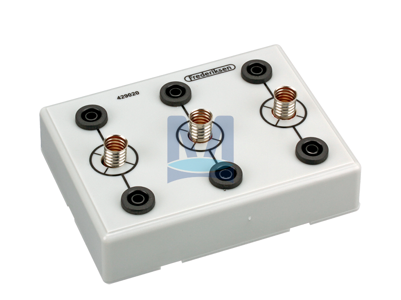 Blok na 3 žárovky, 6 zdířek