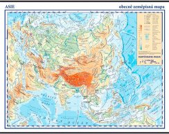 Asie - obecně zeměpisná nástěnná mapa