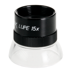 Stolní lupa 15×, achromatické čočky pr. 19 mm