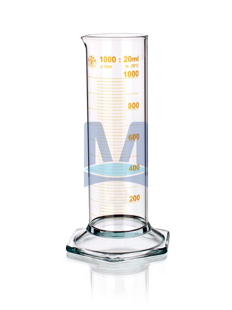 Válec odměrný nízký třídy B s výlevkou, hnědá graduace Válec odměrný nízký třídy B s výlevkou, hnědá graduace