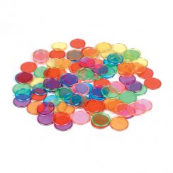 Barevné  konfety s kovovým kroužkem po obvodu, 100 ks