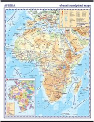 Afrika - obecně zeměpisná nástěnná mapa